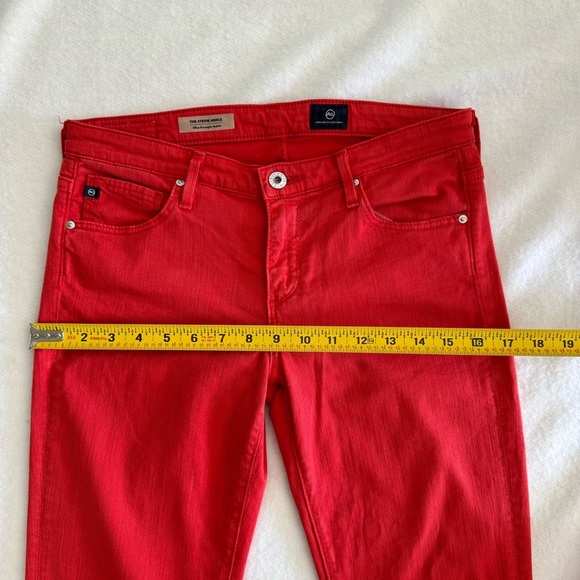 Adriano Goldschmied AG Red Slim Straight Ankle Jeans Size 28R - Picture 7 of 12